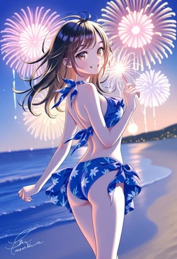 White Bikini Ocean Gaze [AI Generated]
