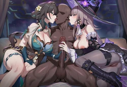 [ChocoPizza] v4c/ffm/3p: ruan mei + the herta (honkai star rail) 246 [AI Generated]