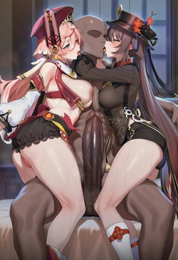 [ChocoPizza] v4c/ffm/3p: hu tao + yanfei (genshin impact) 228  [AI Generated]