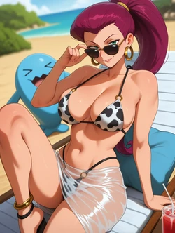 WaifuInvoker PokeGirls at beach [AI Generated]