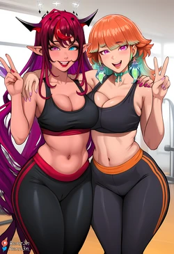 [Renz3n] Kiara & Irys, Fansly Workout Stream [Ai Generated]