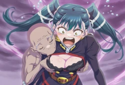 [Pixiv] 与党野党/YotouYatou (50519969) - Mato Seihei no Slave: Azuma Yachiho vs. King Crimson Ojisan [AI Generated]