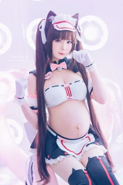 [霜月Shimo]  NEKOPARA-chocola-Cosplayer pregnant [AI Generated]
