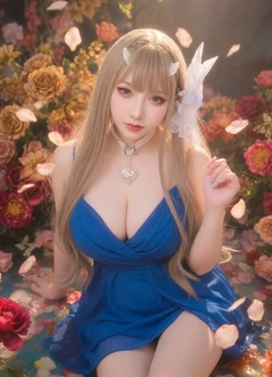 A soft, dreamy beauty in a garden of roses 🌸 AI Generated # Shooting Star Saku [AI Generated]
