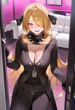 apaper) 260225 (pokemon) cynthia BLACK BAR LINGERIE BBC [AI Generated]