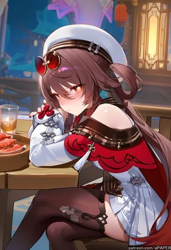 apaper) 260308 [GENSHIN] hu tao [cherries snow laden] BWC [AI Generated]