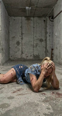 The female police officer's resistance is broken [AI Generated]