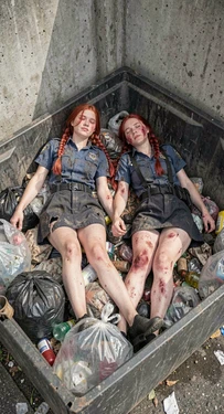 The police girls were beaten, raped, and thrown in a trash can. [AI Generated]