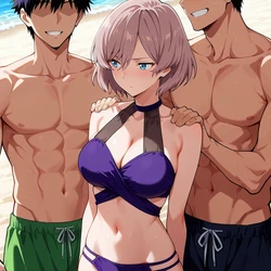 [Pixiv] 九羽辺/Kubabe (113879026) - [Suggestion Box] Mujina Gets Hit on at the Beach [AI Generated]