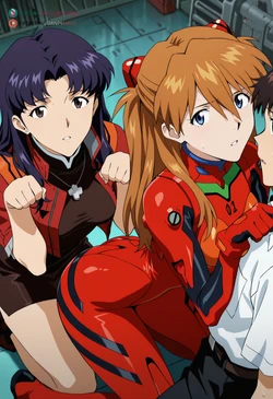 [Juanpi AMVs] Asuka x Misato x Shinji-NSFW [AI Generated]