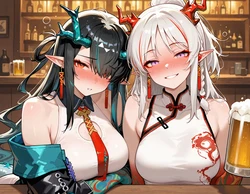 [Bleep] Dusk + Nian x Tentacles (Arknights) [AI Generated]