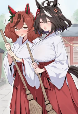 [盛りてん]巫女さんの裏仕事(ナイスネイチャ) [AI Generated]