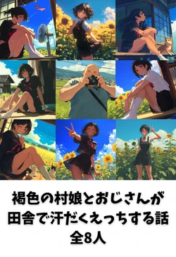 [種付け出版]  褐色の村娘とおじさんが夏の田舎で汗だくエッチする話 [AI Generated]