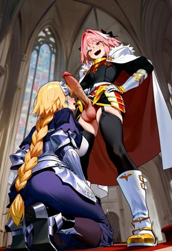 [MOKIIIMOKIII] Jeanne (fate) x Astolfo (fate) [AI Generated]