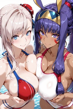 [AI Generated] 宮本武蔵(Fate) ニトクリス(Fate)