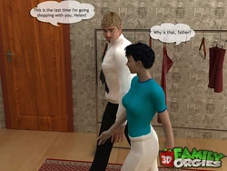 3dfamilyorgies.com: Dad has helped to pick up the dress to a daughter (English)
