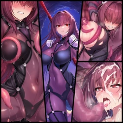 [qr] Scathach Defeated by Tentacles (FGO) [AI Generated]