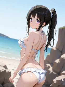 [AI Generated] 千反田える ビーチ