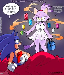 [QuaverNSFW] Spending the night in his dimension | Pasando la noche en su dimensión (Sonic the Hedgehog) [Spanish] [Malorum]