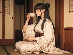 [TrashGer] Dark long hair japanise room MMF Threesome groupsex [AI Generated]