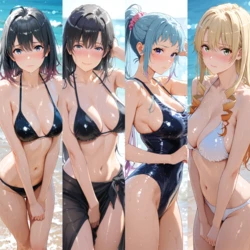 Oregairu girls on beach2(LK_JEWELS) [AI Generated]