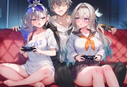 [Shinkualtt] 銀狼と流萤の3Pゲーム [AI Generated]