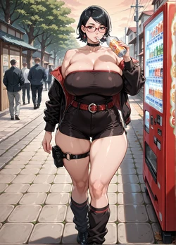 [Zkj][AI Generated] Alcoholic Sarada’s messy evening