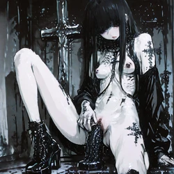 goth doll girl [AI generated]
