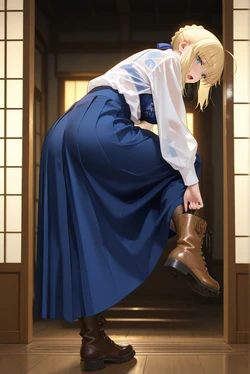 Saber's wet dream prologue + Saber pajamas (ai generated)