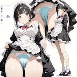 [AI Generated] 負けヒロインが多すぎる!メイド服×３その２