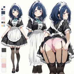 [AI Generated] 負けヒロインが多すぎる!メイド服×３