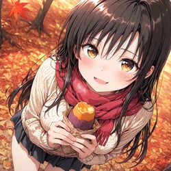 [AI Generated] 【ToLOVEるキャラシリーズ】紅葉の秋・唯＆モモ