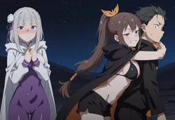 [Ten Labs/Amakawa is reflecting./TengaWa 修行中] [Re:0] Shaula & Emilia Day01  420p The Forbidden Double Service of a Silver-Haired Beauty Awakened to Jealousy and a Scorpion Girl Desperate to Monopolize Her Master. "Subaru, I'm Not Letting You Escape Tonight!" [AI Generated]