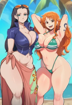 [DijiAI] Nico Robin x Nami [AI Generated]