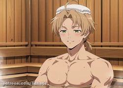 Mushoku Tensei - Ghislaine Dedoldia X Rudeus Greyrat Sauna day [Yakobi] [AI Generated]