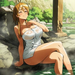 [Pixiv] プじだむの島/Pujidamu no Shima (15106284) - Miyamoto Mei: Molested and Raped by an Old Man at a Hot Spring [AI Generated]