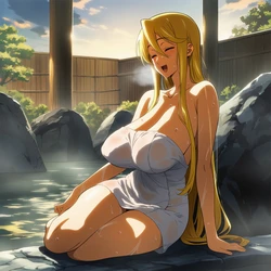 [Pixiv] プじだむの島/Pujidamu no Shima (15106284) - Marikawa Shizuka: Molested and Then Raped by an Old Man at a Hot Spring [AI Generated]