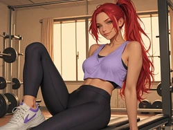 [TrashGer] Redhead in the gym MMF Threesome groupsex [AI Generated]