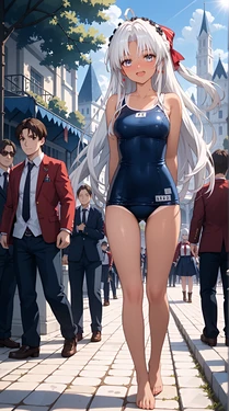 hiyake karurotta-chan, kōen de zenra roshutsu sono 1 [AI Generated]