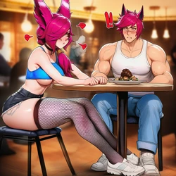 [PrussianWar] Xayah x Sett date night [AI Generated]