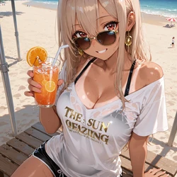 [AI Generated] 夏休みの海遊び