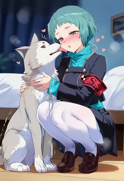[DarkHound] Fuuka x Koromaru (AI Generated)