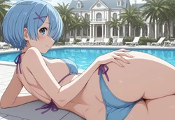 [YumeiArt] - Rem - Swimsuit - Preview [AI Generated]
