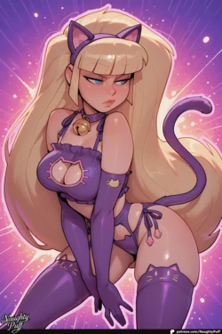 [NaughtyPuff] 💜 Pacifica Northwest | Gravity Falls – Your Purple Kitten Girlfriend [AI Generated]