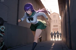 [SamAiArtist] Busujima Saeko x Zombies Original Patreon DL [AI Generated]