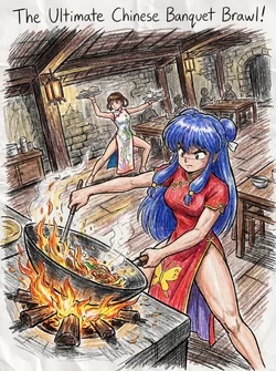 DOA x RANMA - The Ultimate Chinese Banquet Brawl [AI GENERATED]