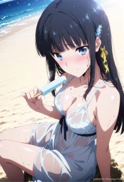 [AIusagichan] 魔法科高校の劣等生 司波 深雪 The Irregular at Magic High School Shiba Miyuki_Summer popsicles [AI Generated]