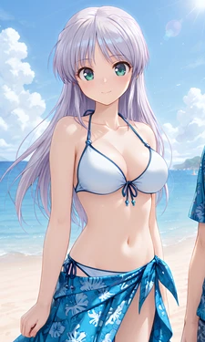 フィーナ姫の海でふたりエッチ [AI Generated]