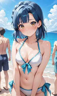 七尾百合子ちゃんのビキニでふたりエッチ [AI Generated]