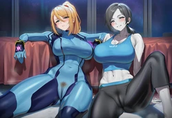 ChocoPizza - Samus Aran + Wii Fit Trainer + Amamiya Ren (281) [AI Generated]
